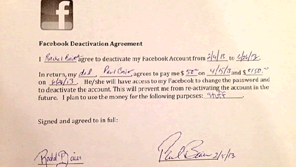 Per uscire da Facebook paga figlia 200 dollari 